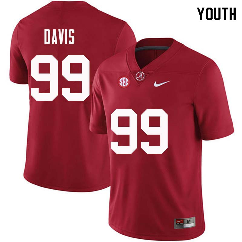 Alabama Crimson Tide Youth Raekwon Davis #99 Crimson NCAA Nike Authentic Stitched College Football Jersey DN16T03UT